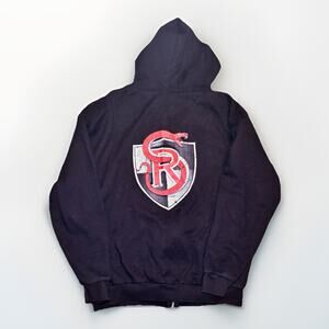 School of Rock Black Zip Up Hoodie Adult Large L Full Zip Sweatshirt Snake Logo